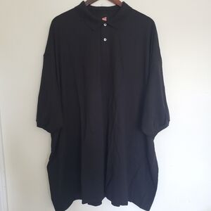 Hanes Black Polo Shirt Mens Size 6 XL New Eco Smart Comfort Blend Breathable